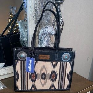 Montana West Wrangler Aztec Shoulder Bag Canvas Top Handle Handbags for Women